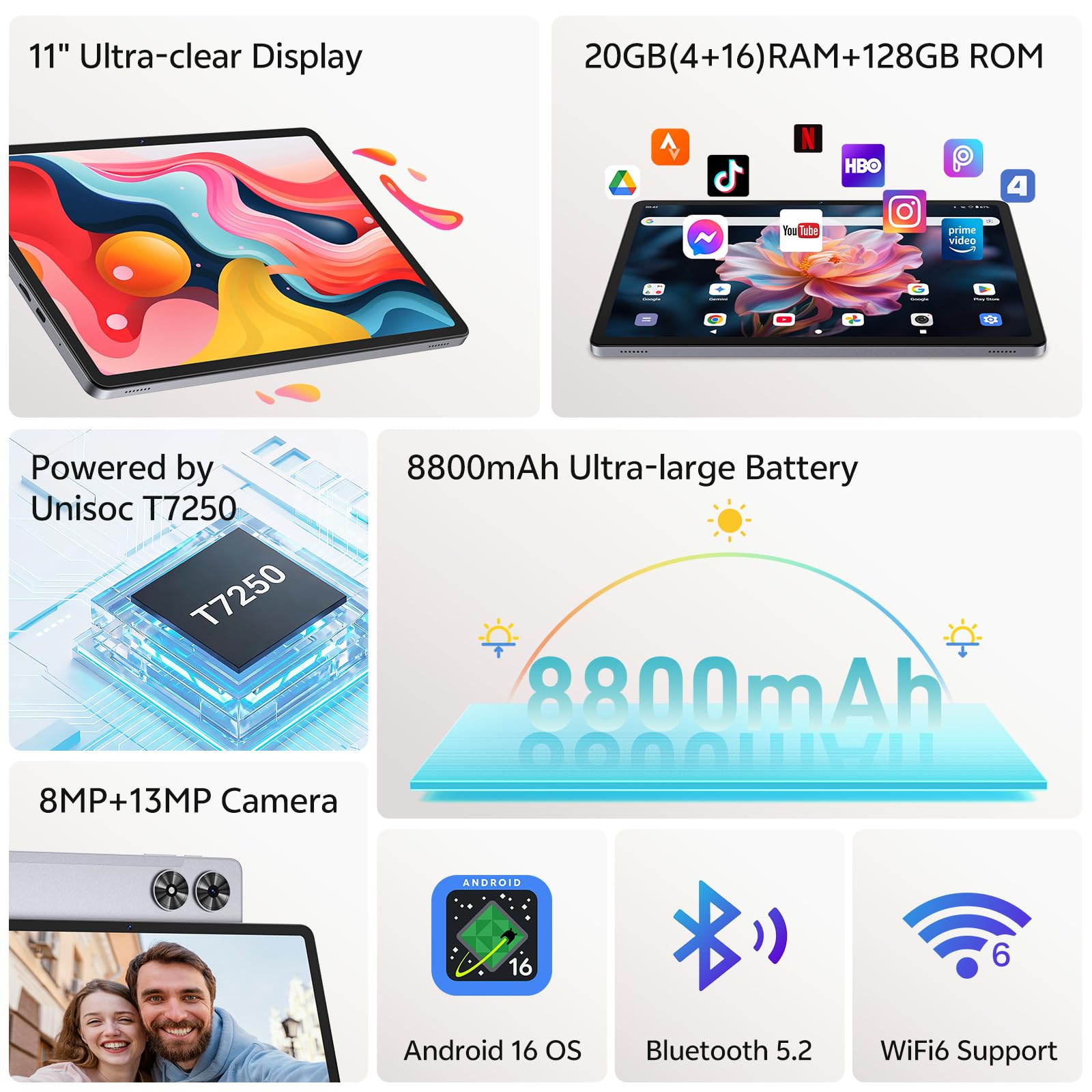 Amazon.com : Tablet 11 inch, Android 16 Tablet with Keyboard
