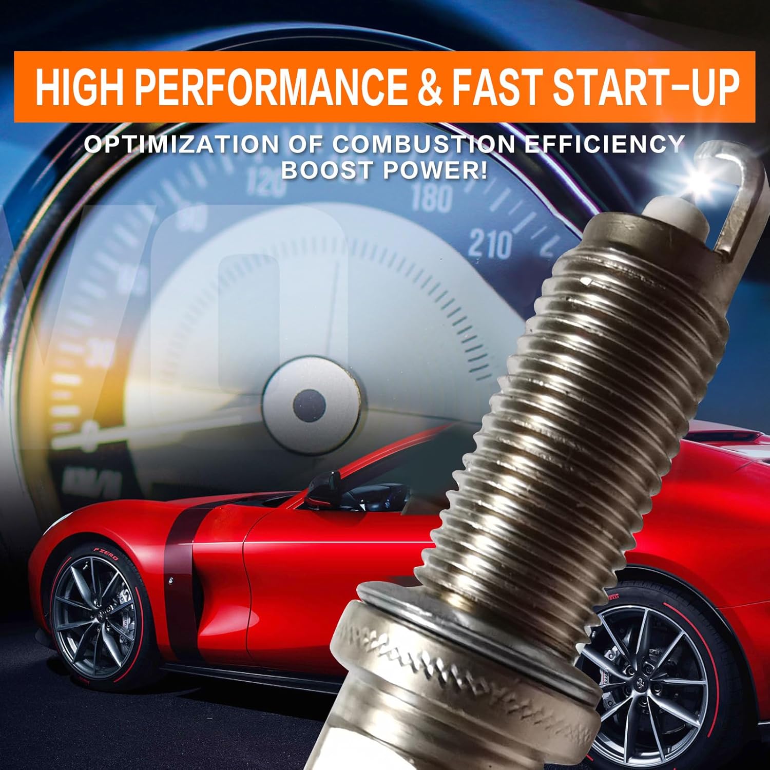 V7451 Laser Iridium Spark Plugs - Automotive Replacement Spark Plugs,OE Replace XP5683 ILKAR7B11 4912,6 Pack