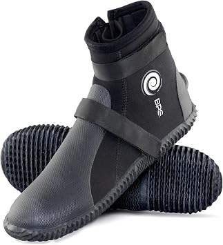 BPS 3mm 5mm 7mm Neoprene Dive Boots with Anti-Slip Hard Sole - Men & Women Wetsuit Shoes for Water Sports - Scuba Diving, Snorkeling, Surfing, Canyoning, Paddleboarding & Rafting