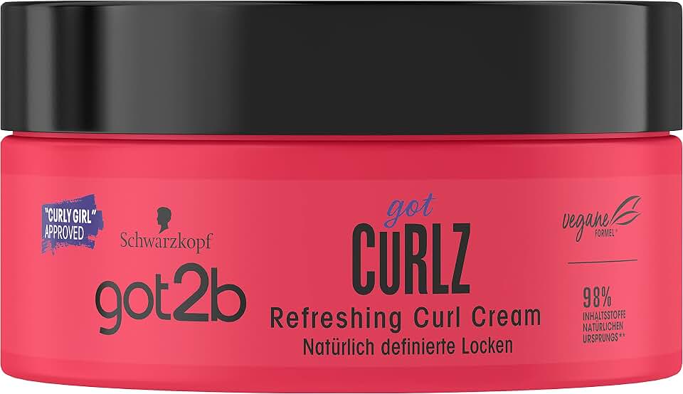 got2b gotCurlz Refreshing Curl Cream (1 x 200 ml), Moisturising Styling Cream for Styling and Nouris