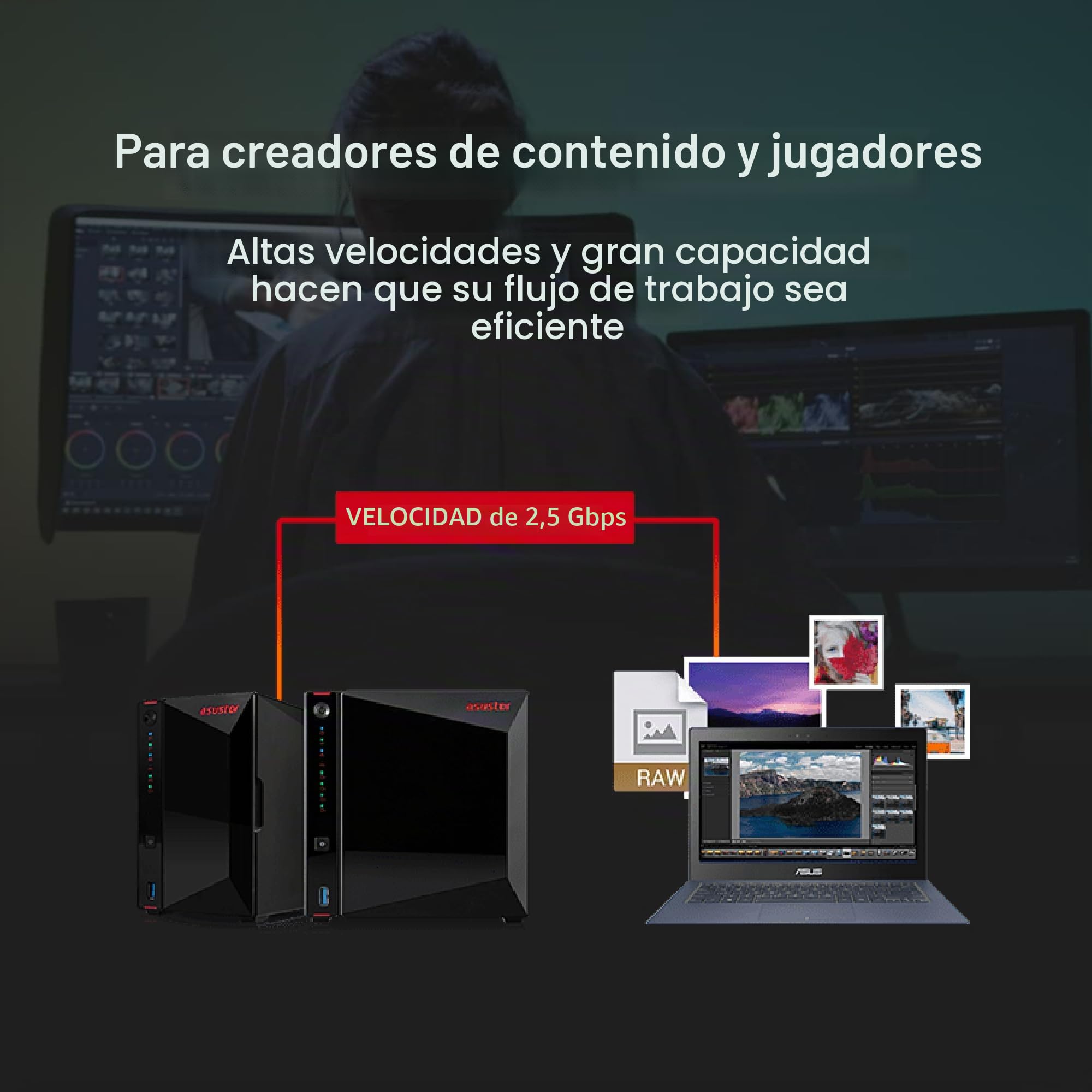 Asustor AS5404T Nimbustor 4 Gen2-4 Bay NAS - Caja de