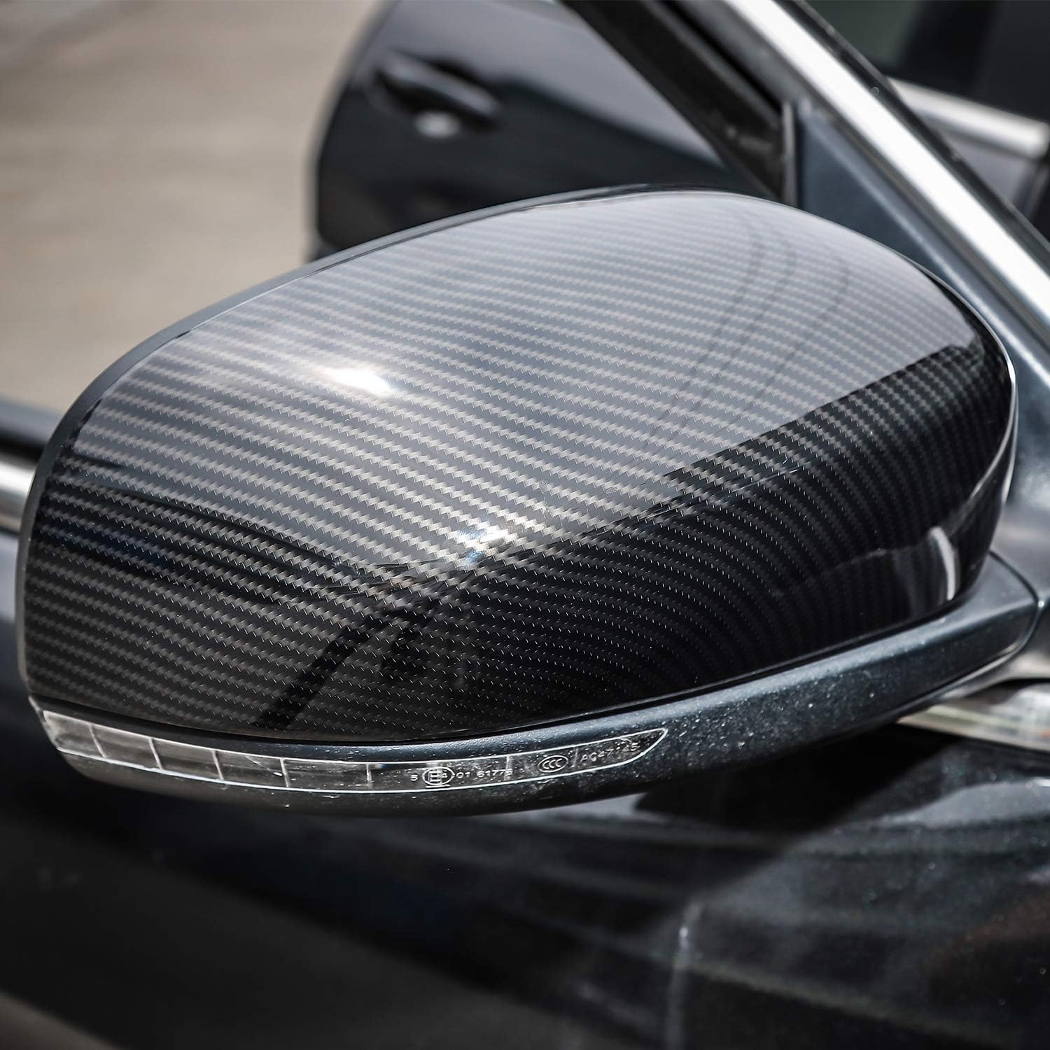 JeCar Side Mirrors Cover Carbon Fiber ABS Rearview Mirrors Trim for 2014-2019 Jeep Cherokee & 2017-2019 Jeep Compass, Carbon Fiber Texture