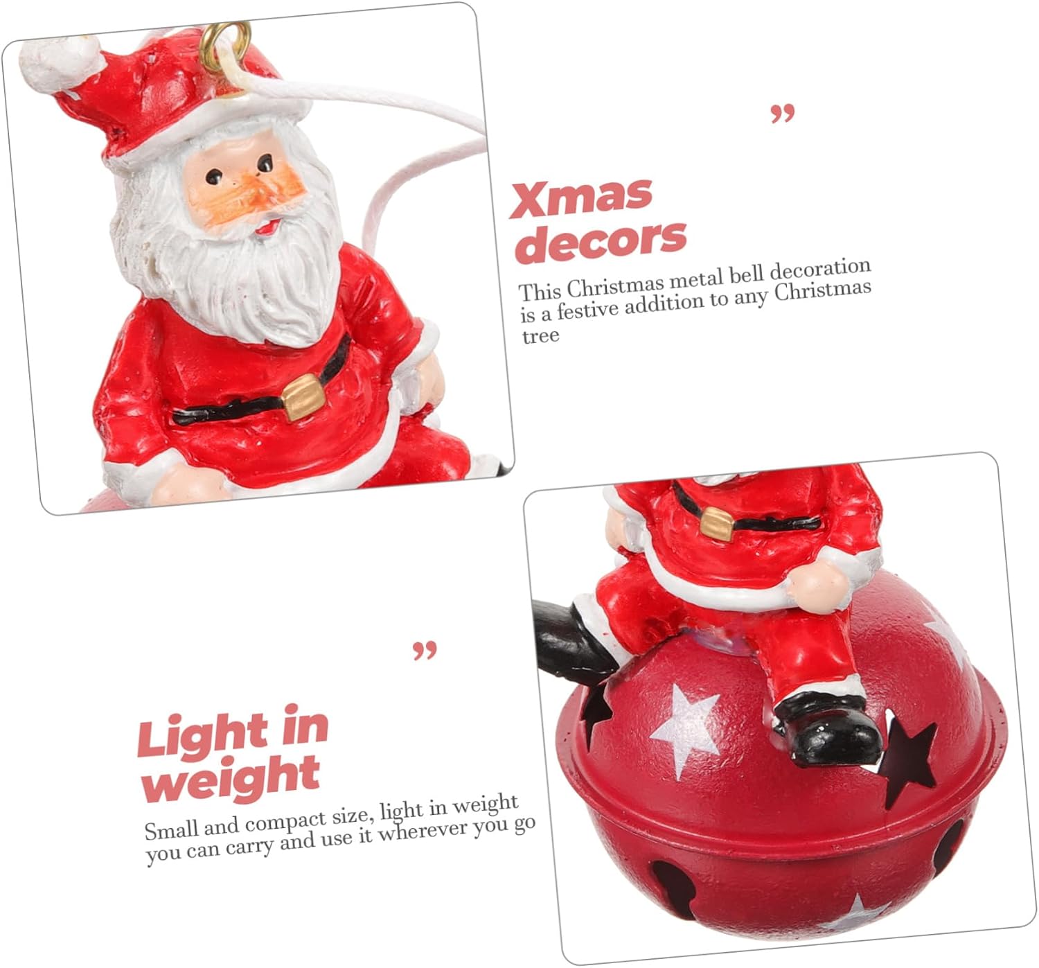 Snowman Bell Christmas Hanging Decoration Red Metal Ornament Xmas