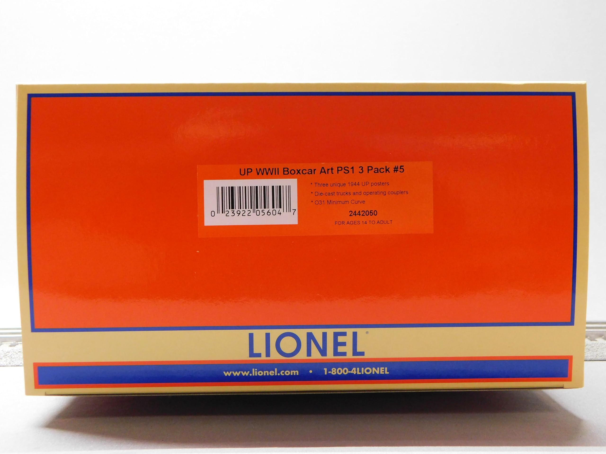 Lionel Union Pacific WWII BOXCAR Art PS1 Pack #5 O Gauge 3 CAR Set 2442050