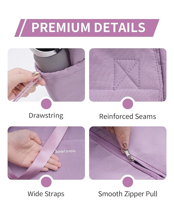 sportsnew Yoga Mat Bag Tote Yoga Gym Bags for Women Men with Waterproof Wet Pocket & Hook-and-Loop, Quick Access Storage Yoga Mat Bag Carrier, Lavender by sportsnew - Image 8