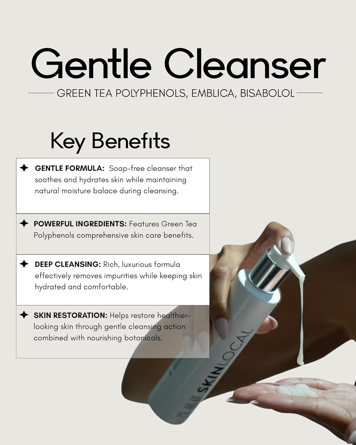 Gentle Soap-Free Facial Cleanser with Green Tea