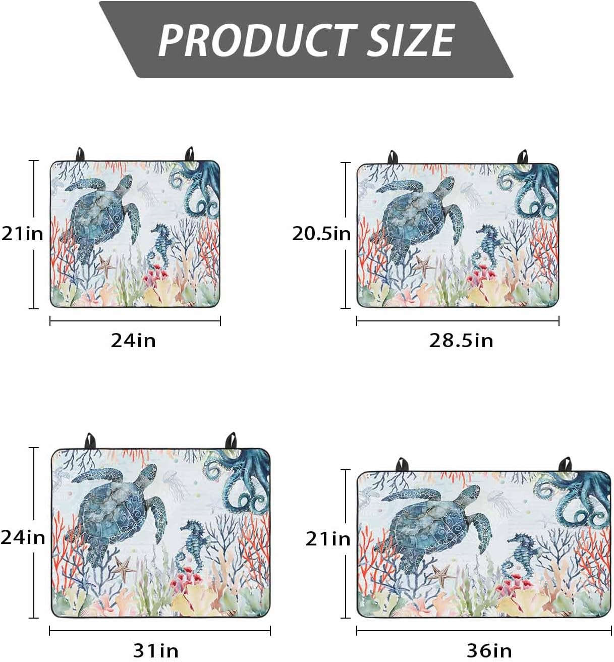 Stove Top Cover Sea Turtle Octopus Stove Cover for Electric Stove Top Ocean Starfish Coral Seaweed Glass Cooktop Covers Anti-Slip Mat Heat Resistant Countertop Protector Kitchen Decor 28.5"x20.5"