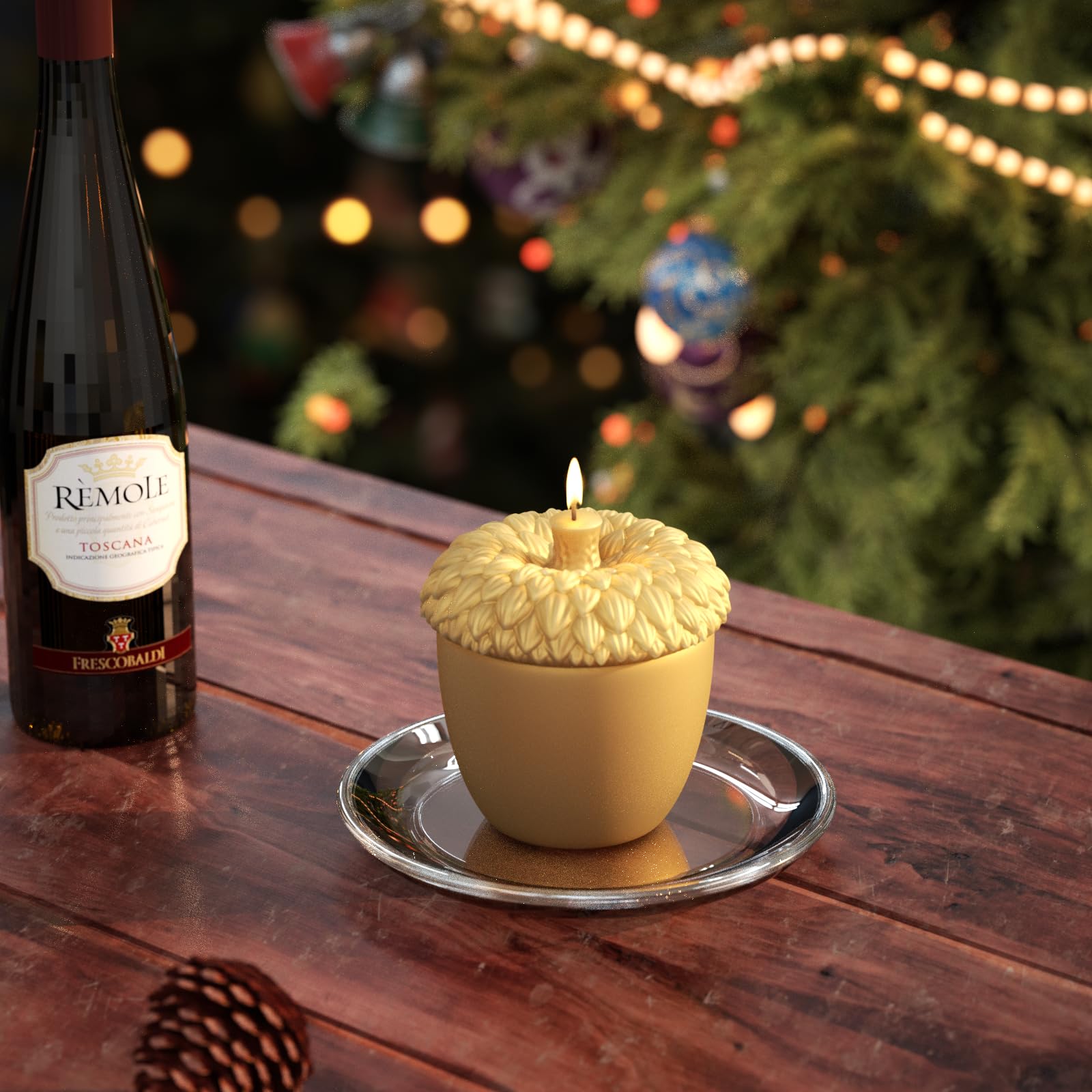 BOOWAN NICOLE Acorn Candle Silicone Mold for Candle Making, Candle Silicone Mould for Handmade DIY Home Decoration Gift for Christmas