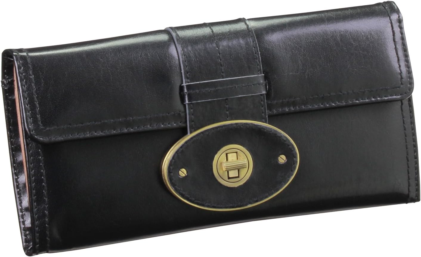 Dulwich Designs Heritage Black Bonded Leather Ladies Jewellery Roll
