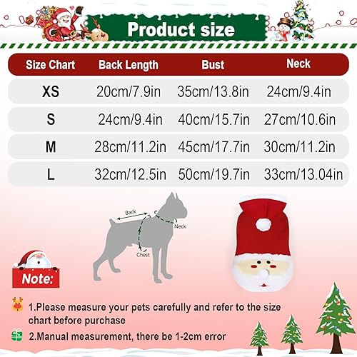 Miniatura 5 de Disfraz de Navidad para perro con capucha para mascotas divertido disfraz de perro con capucha para cosplay, ropa de perro con temática de