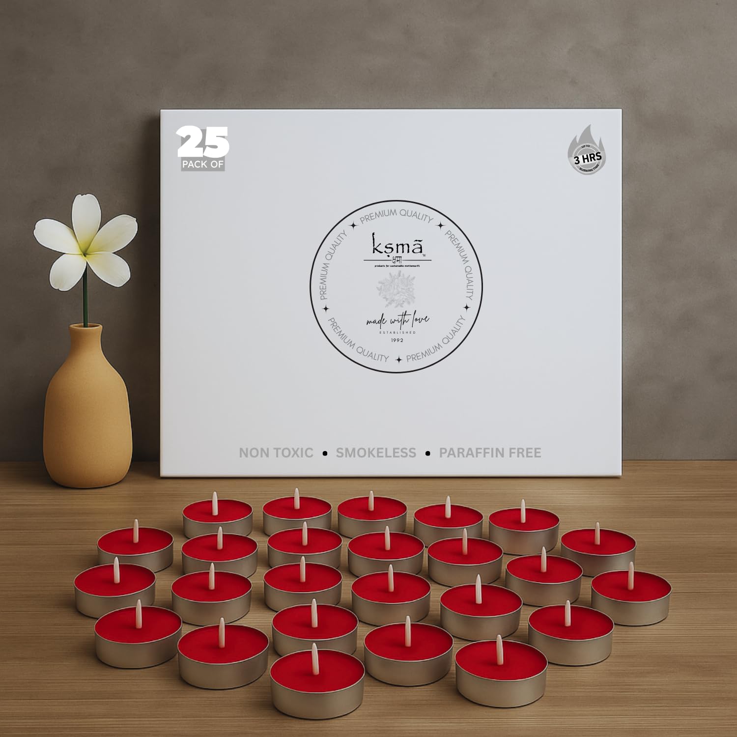 Tealight Candles Set of 25 (Lavender Scented) for Home Decor, Couples Candle, Room Decor Candle, Decor Restaurant, Diwali Gifts, Christmas Decorations, Valentines Decor,