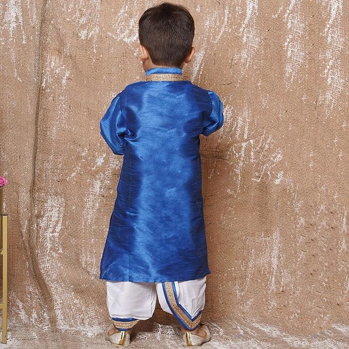 Image of AJ DEZINES Kids Ethnic Wear Pure Cotton Dhoti Kurta Set For Boys