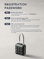 Vista 8 de NexusLab Digital Padlock for Gym Locker & Outdoor Gate - IP67 Waterproof Electronic Combination Lock, Push Button Keypad, No App Needed. 6-Digit