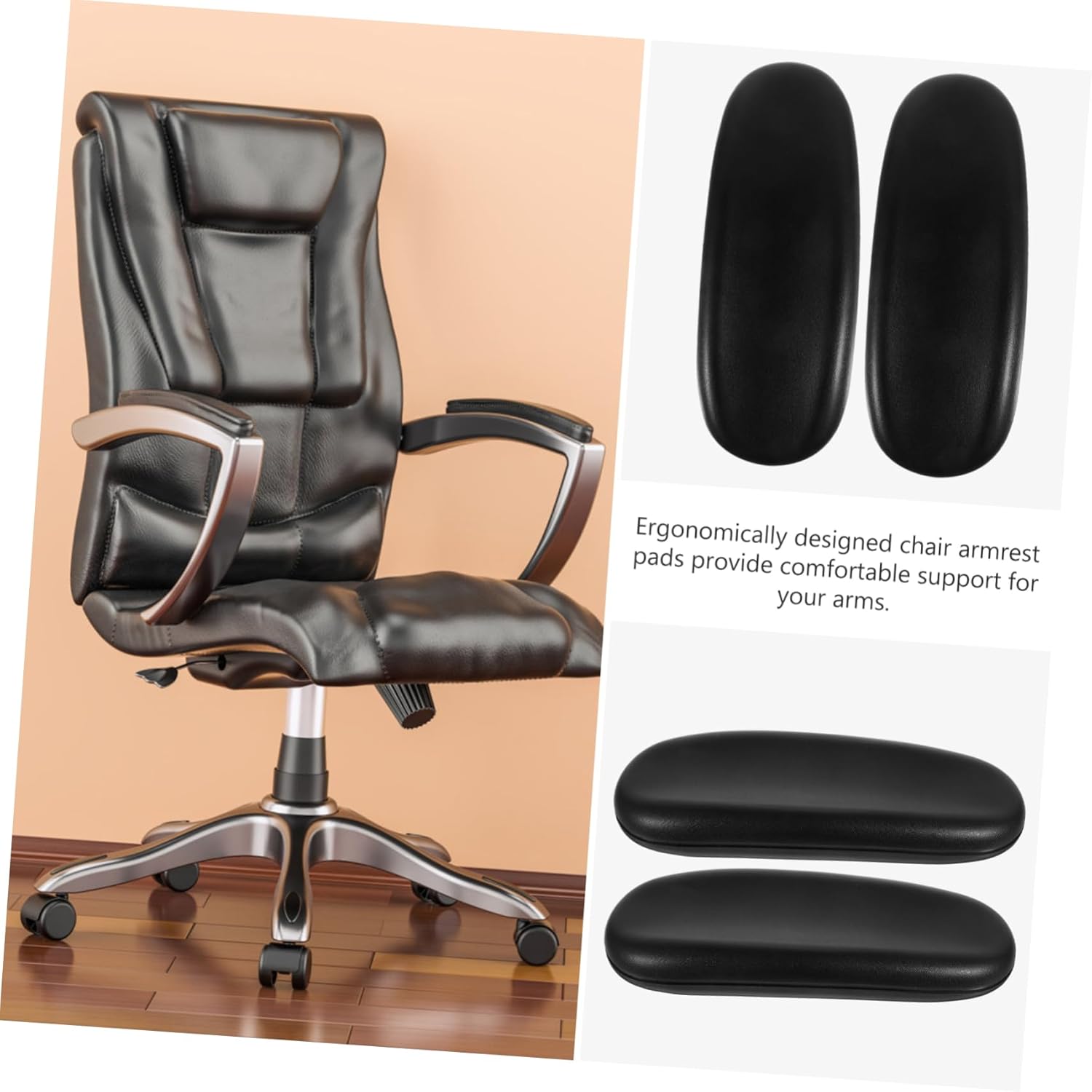 1Pair Revolving Chair Arm Pads Armrest Replacement for Office Chairs Stretchable Design Ergonomic Arm Pad Protectors Comfortable for All Users