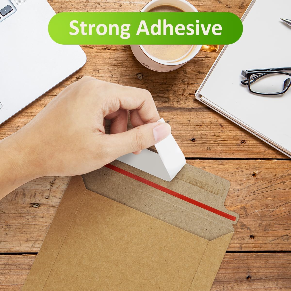 Famagic 6x8 Photo Mailers 50 Pack, Brown Document Mailers, Self Seal Cardboard Envelopes, 6.25x8.25 Inches - Image 4