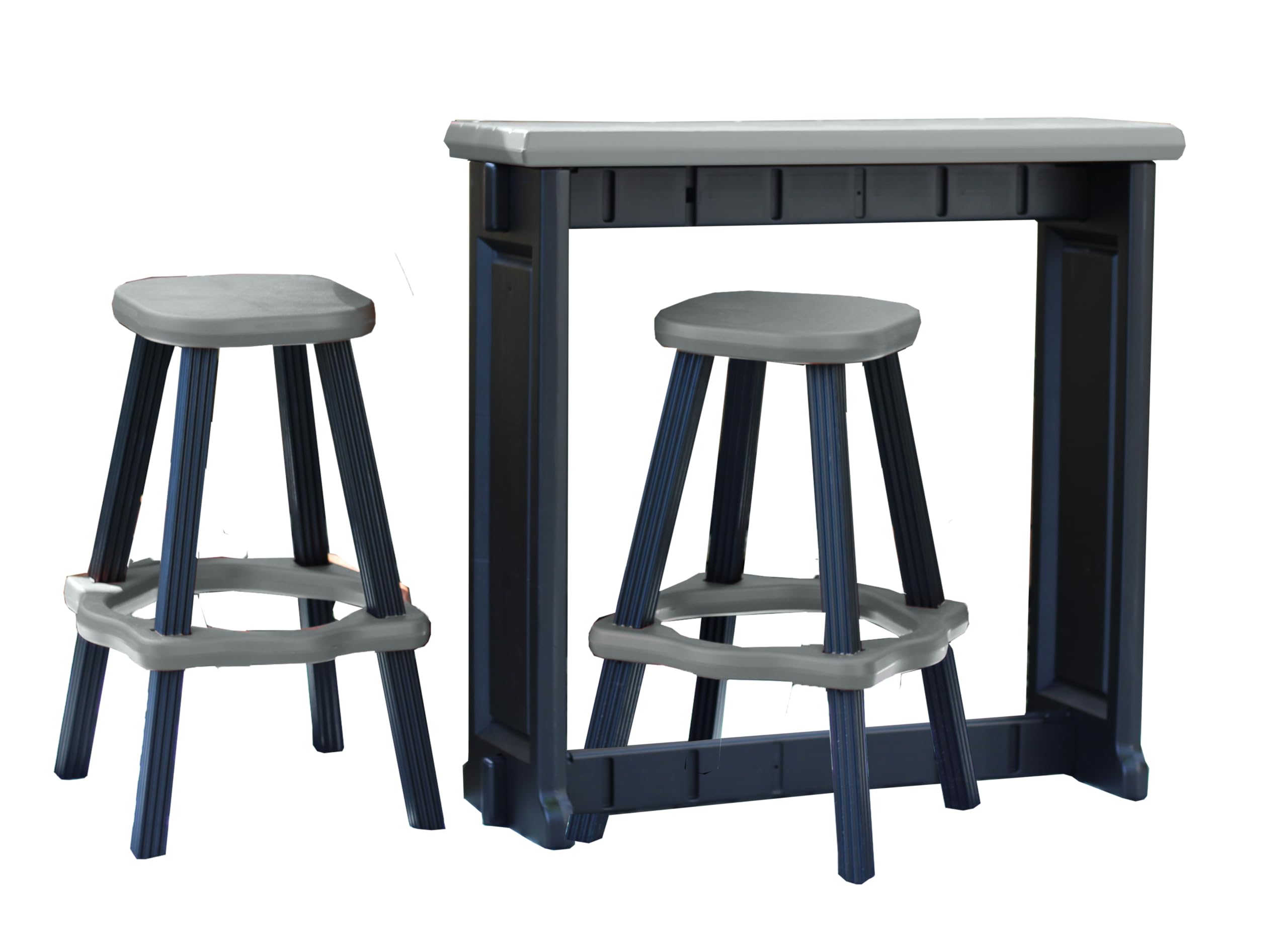 Outdoor Stools Single Bar Set With Stools Redwood Top Black