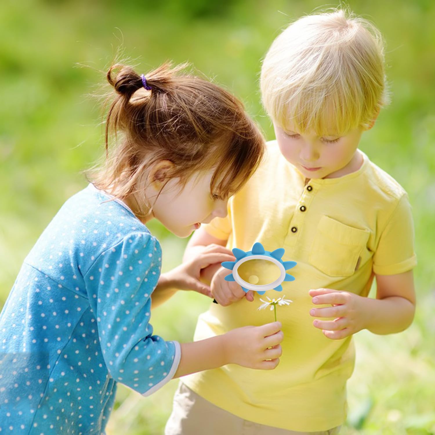 Kinder Lupe Handlupe 10X für Kinder Schüler zum Lesen, Erkunden, Münzen, Briefmarken, Karte, Inspektion (Rosa/Blau/Grün)