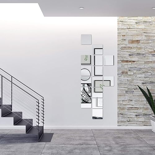 Miniatura 7 de Pegatinas de pared con espejo cuadrado, 12 unidades, autoadhesivas, extraíbles, 3D, de acrílico, espejo, de plástico, para decoración del hogar,