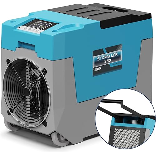 AlorAir 180 PPD LGR Commercial Dehumidifier with Pump, 28 Gallons Heavy Duty Industrial Water Damage Restoration Dehumidifier, for Homes Basements, Garages, and Job Sites, Blue