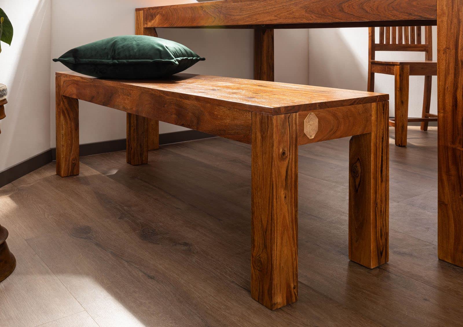 MASSIVMOEBEL24.DE Banc Acacia laqué Miel Oxford 140x40
