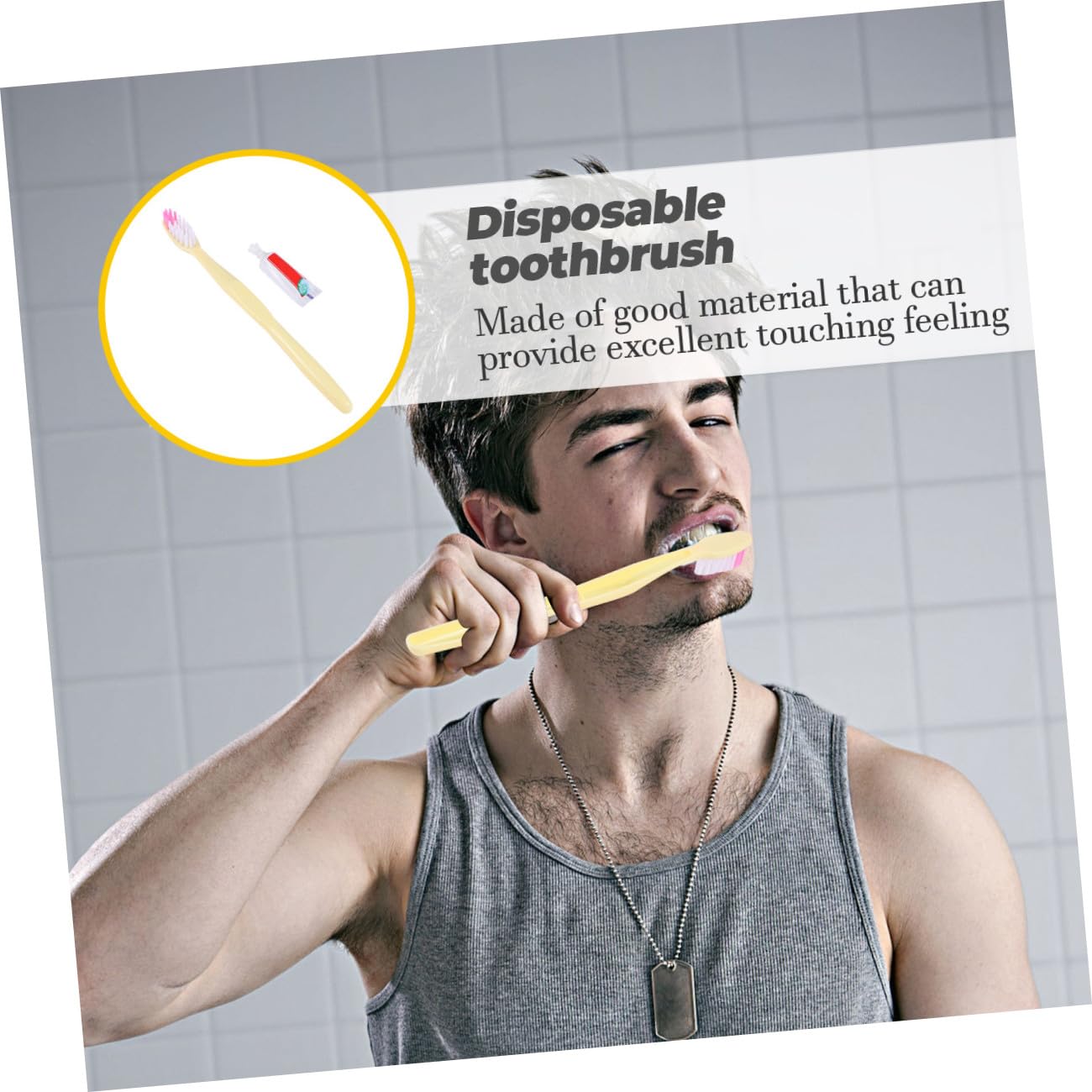 Abaodam Juego de Cepillos de Dientes Desechables Portátil Plástico Varios estilos con Pasta para Viajes 100 Piezas Individuales para Uso en Hotel y Viaje