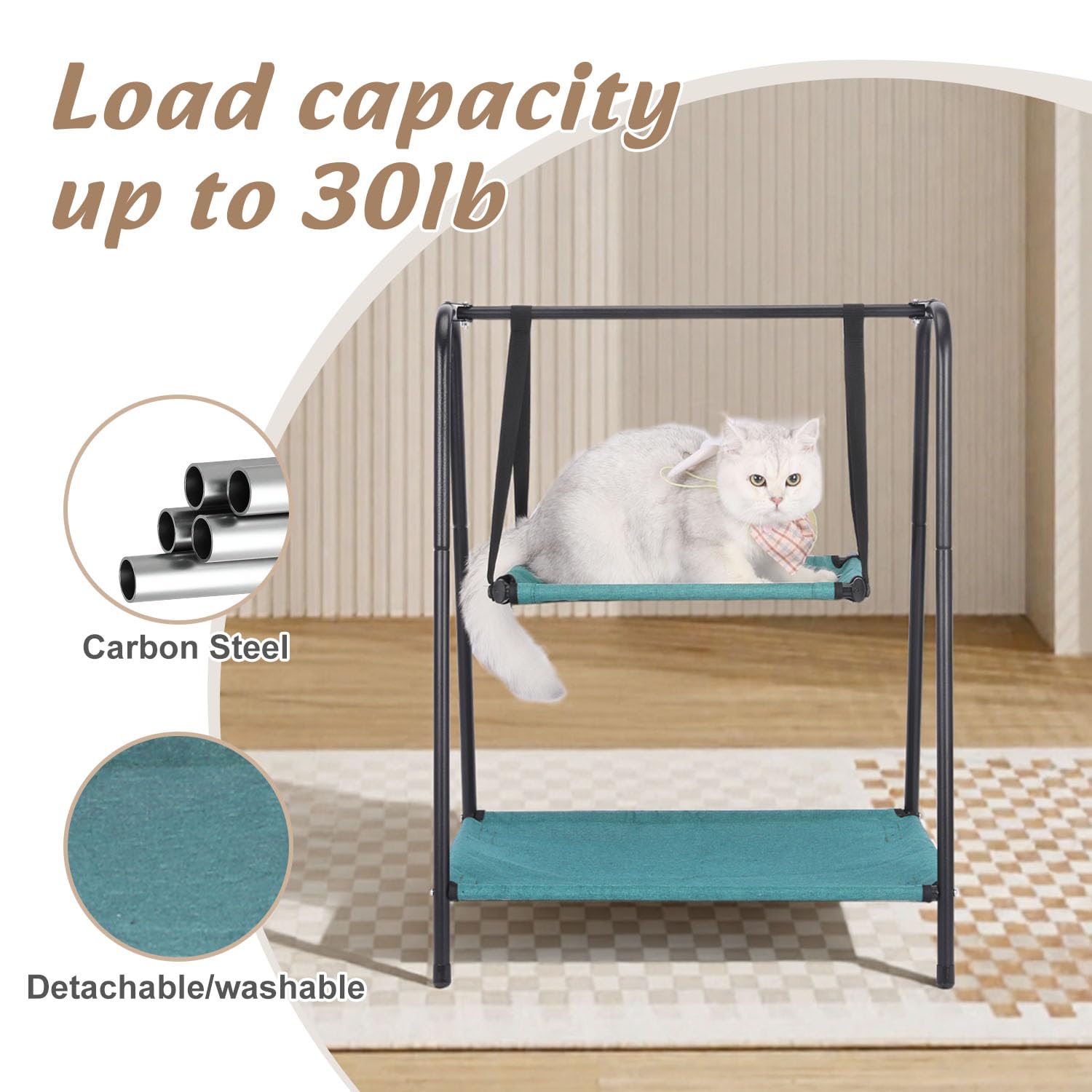 Etagen-Katzenschaukel zum Aufhängen, Kätzchen-Hängematten mit Kissen, erhöhte Schaukeln für Katzen und Kätzchen, perfekte Indoor-Katzenmöbel, Hundeschaukel, atmungsaktive Katzen-Hängematte