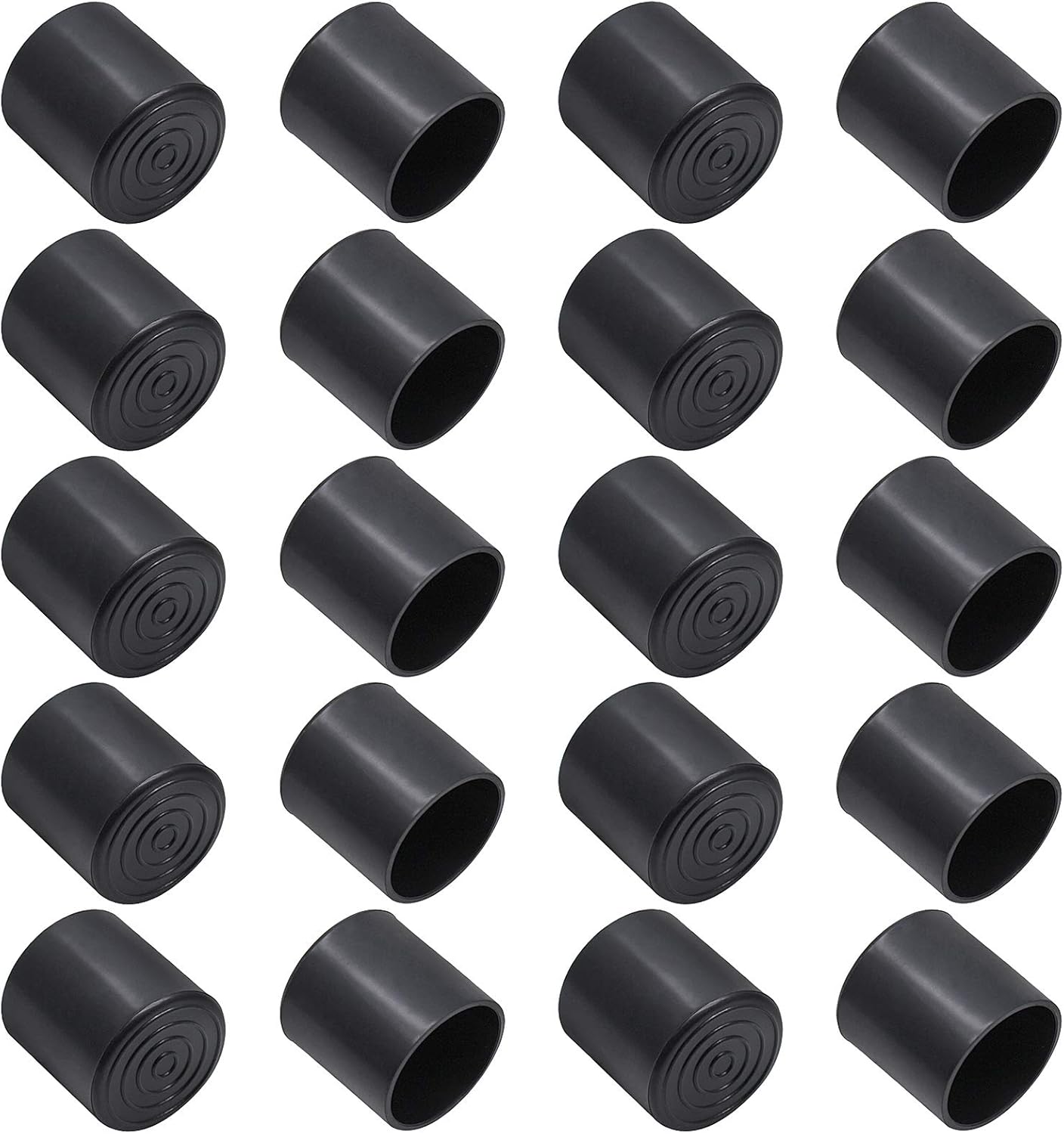 Bonsicoky 20Pcs Round Rubber Furniture Leg Caps 11/4"/32mm Vinyl Flexible Chair Leg Floor