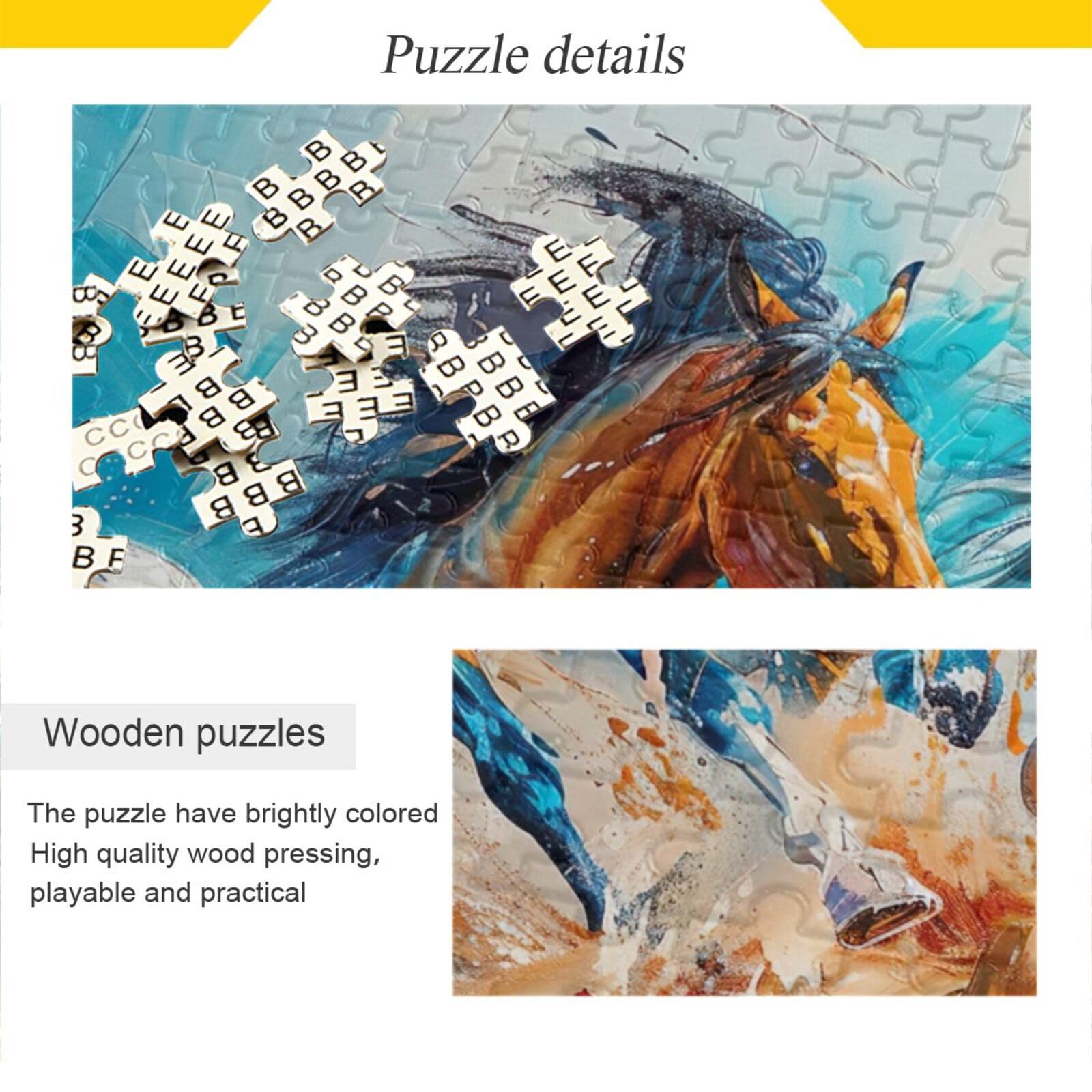 Puzzle 1000 Pièces Fame Puzzles Black & White - 48,5x68,5 Cm + 2 Revues Chevaux