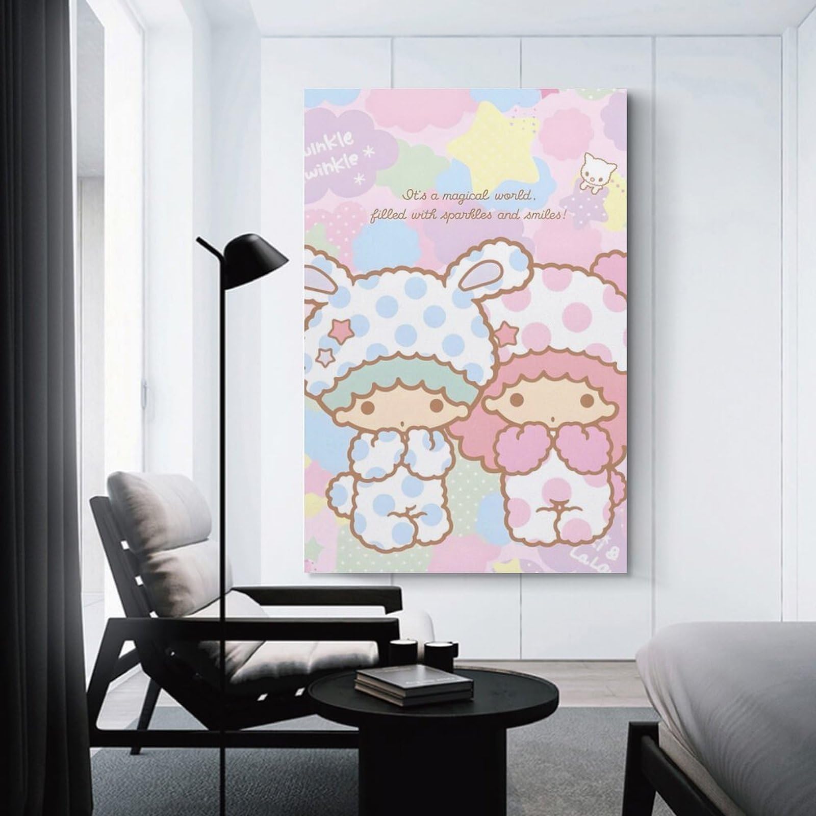マイメロ ＆ キキララ ポスター 絵画 絵 壁掛け 715×585 インテリア Amazon.co.jp: リトルツインスターズ キキララ アートポスター 飾り絵