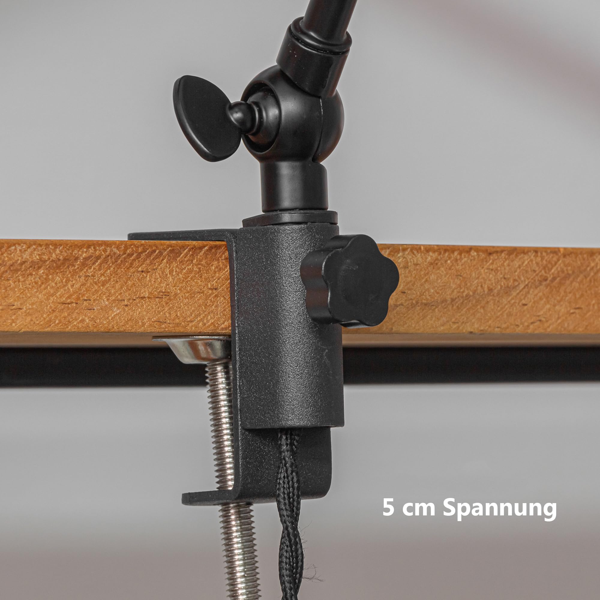 Retro Klemmleuchte, Einstellbar Clip auf Schreibtisch Leselampe, Clamp Nachttischlampe mit Flexarm, 1x E27 Fassung max. 60 Watt für Schreibtisch, Nachttisch, Regal- Orange TD0626