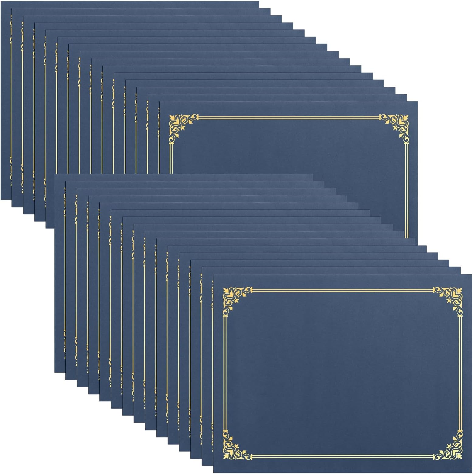 SUNEE Certificate Holders(Navy Blue, 30 Packs), Diploma Covers Gold Foil Border, for Letter Size 8.5x11 Certificates, Cardstock, Document Papers