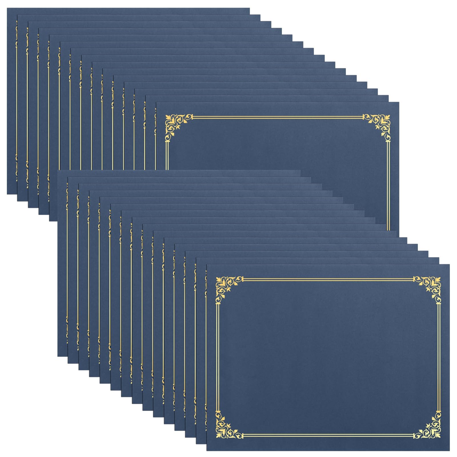 Photo 1 of SUNEE Certificate Holders(Navy Blue, 30 Packs), Diploma Covers Gold Foil Border, for Letter Size 8.5x11 Certificates, Cardstock, Document Papers