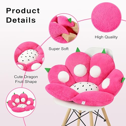 Miniatura 4 de Ditucu Cojín Kawaii de pata de gato, cojín para silla de dragón de 27.5 x 23.6 pulgadas, lindo cojín de asiento, cómodo sofá perezoso, almohada de