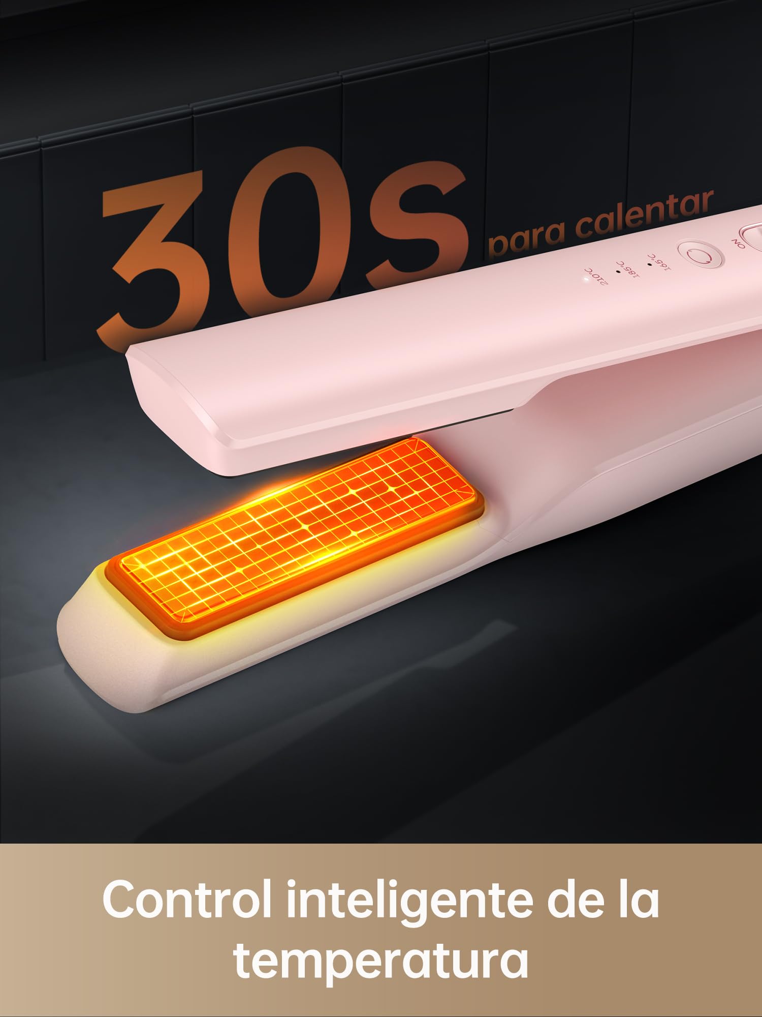 DREAME Hair Glamour Plancha de Pelo Inalámbrica con Batería 2 en 1 Rosa