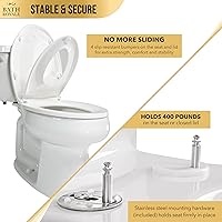 Vista 6 de BATH ROYALE Asiento de entrenamiento para ir al baño - Cierre suave, Kingsport BR721-00, blanco alargado, combo para adultos y niños