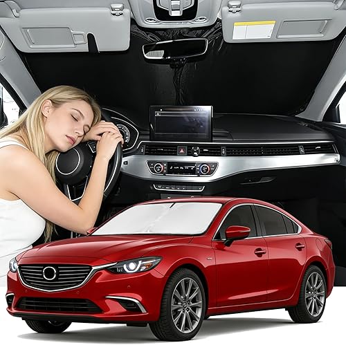 Miniatura 109 de Parasol de 4 capas para parabrisas, ajuste personalizado, tela 240T, parasol retráctil que bloquea los rayos ultravioletas, accesorios para automóvil