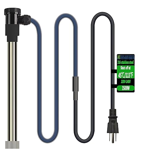 Calentador de agua de inmersión de 3500 W 240 V para bañera y piscina sobre el suelo/enterrado - Calentador eléctrico portátil totalmente sumergible