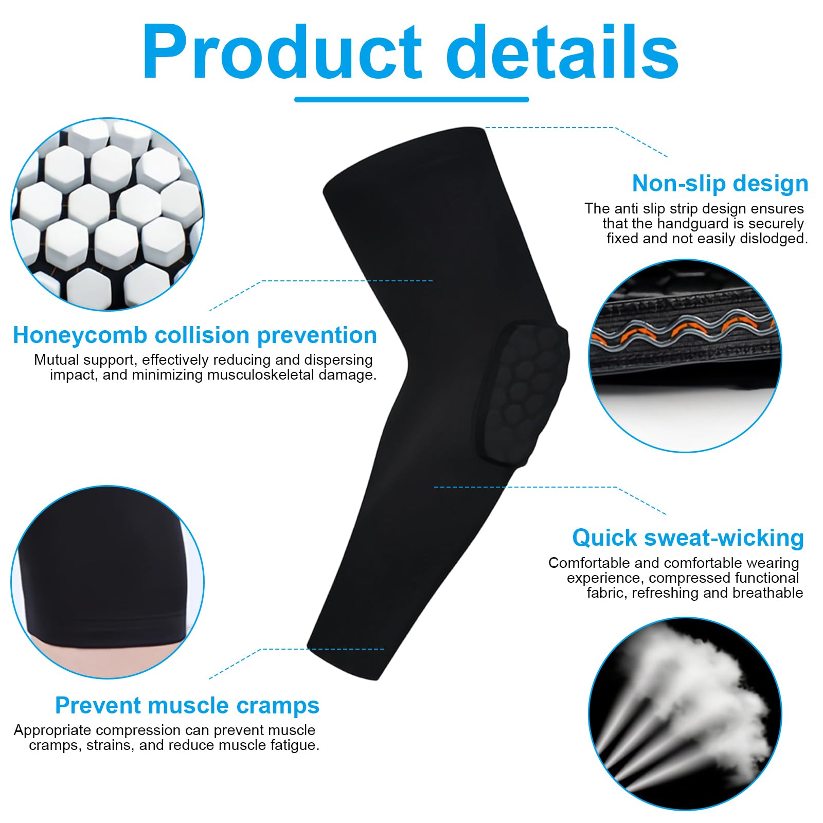 2 Pièces Coudière, Antidérapantes Protege Coude, Noires Elbow Support, avec Rembourrage, pour Basketball, Football, Volleyball, Cyclisme
