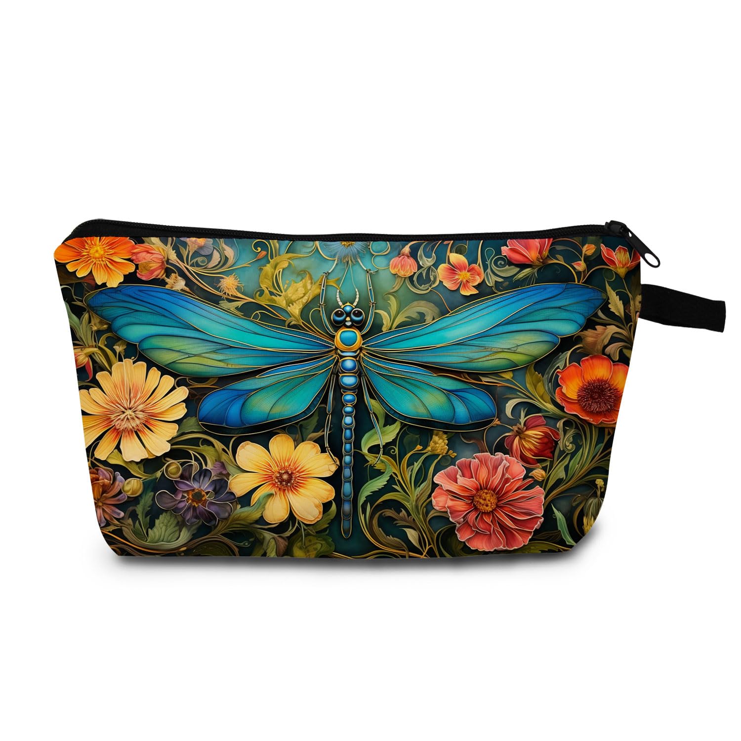 MoCaliduccious Dragonfly Print Women Makeup Bag Outdoor Portable Cosmetic Bag Toiletry Kit Travel Organizer