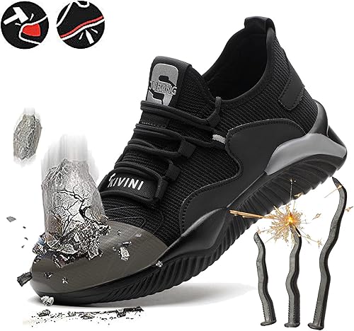 Miniatura 2 de Steel Toe Work Shoes for Men Women Lightweight Industrial & Construction Slip Resistant Puncture Proof Safety