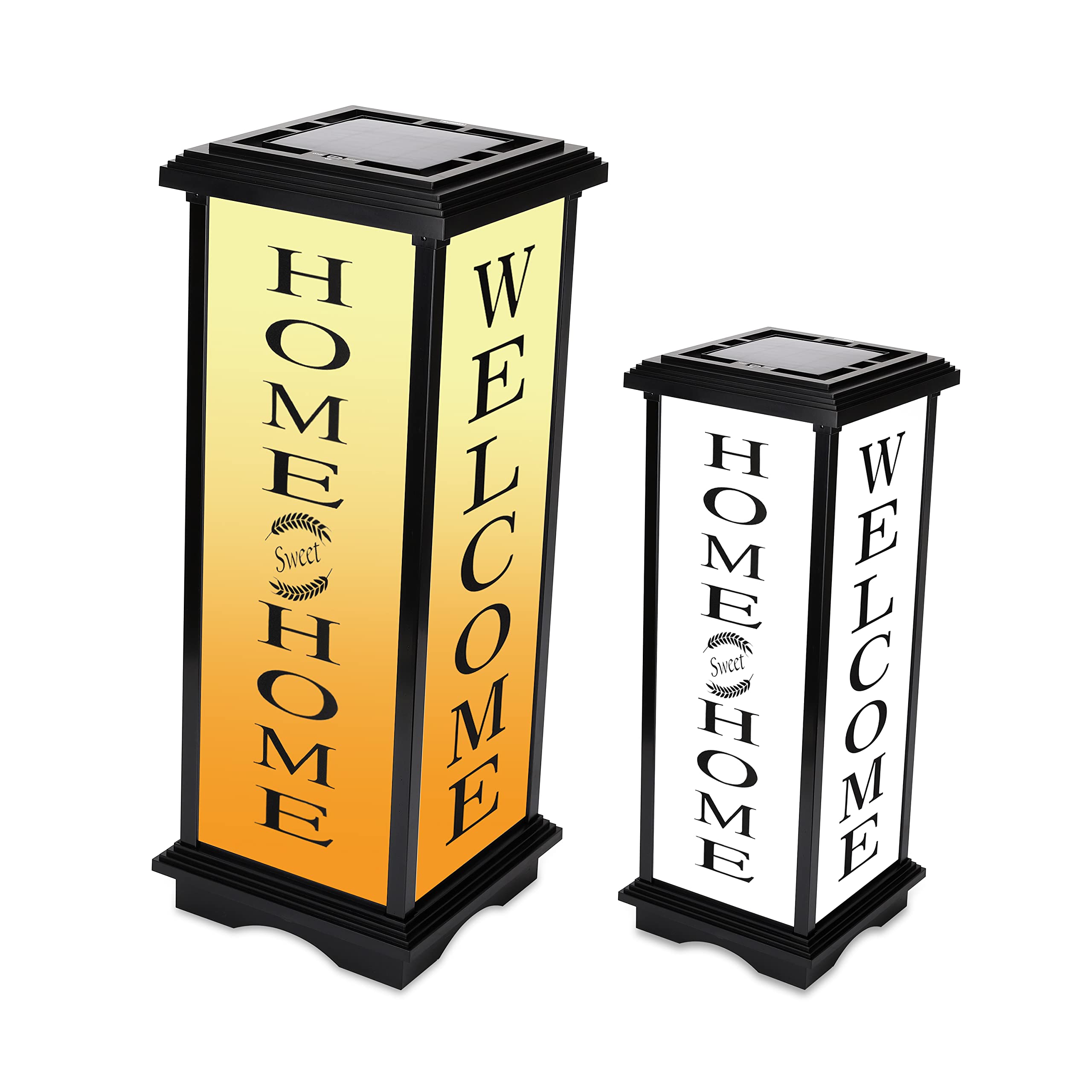 TECHKOSJL-662 Solar Lantern, Medium-24.5" H W x 9.45" D, Black