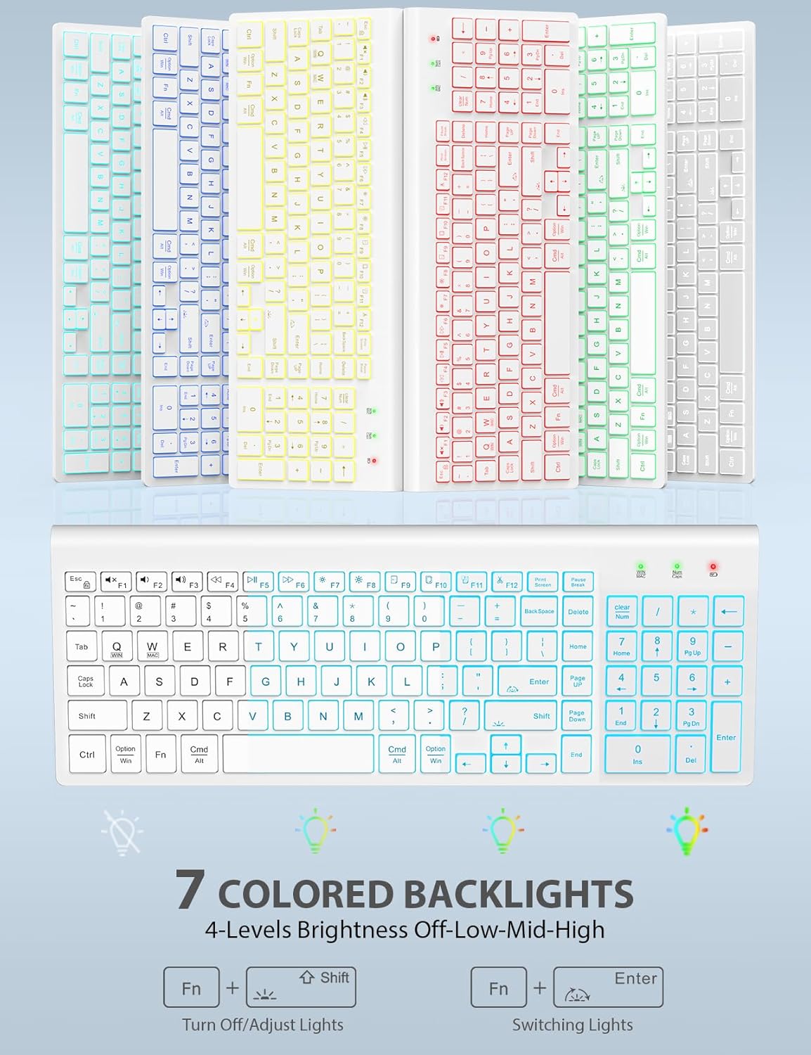 Keyboard with 7 Colored Backlights