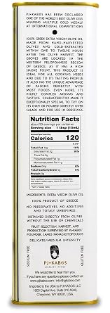 High Phenolic Greek Extra Virgin Olive Oil PJ KABOS Set (Everyday Medium/Robust)