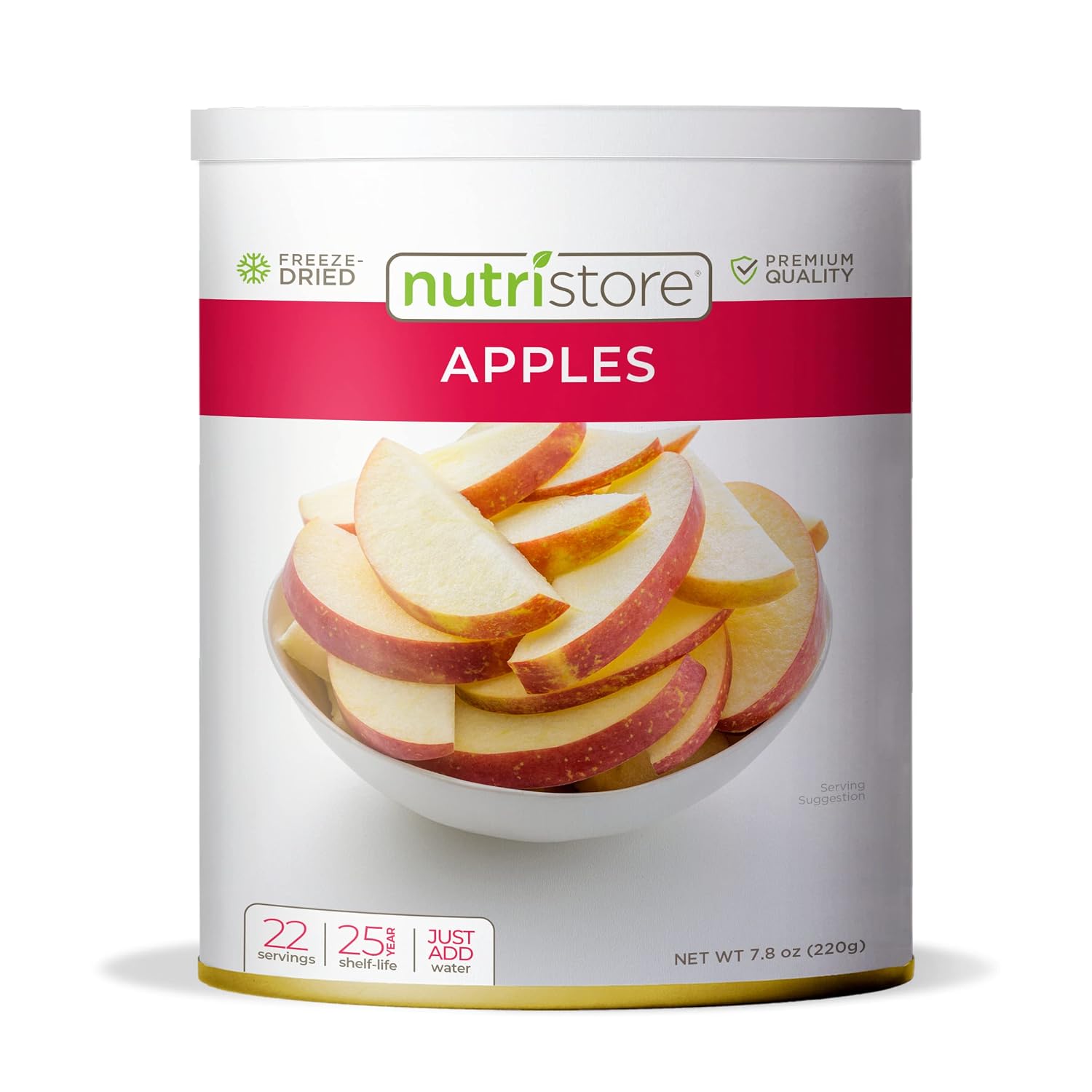 Nutristore Freeze Dried Fuji Apples | #10 Can Fruit | Perfect Healthy Snacks | Bulk Survival Emergency Food Storage Supply | Low Carb/Calorie Canned Supplies | Camping/Backpacking | 25 Year Shelf Life