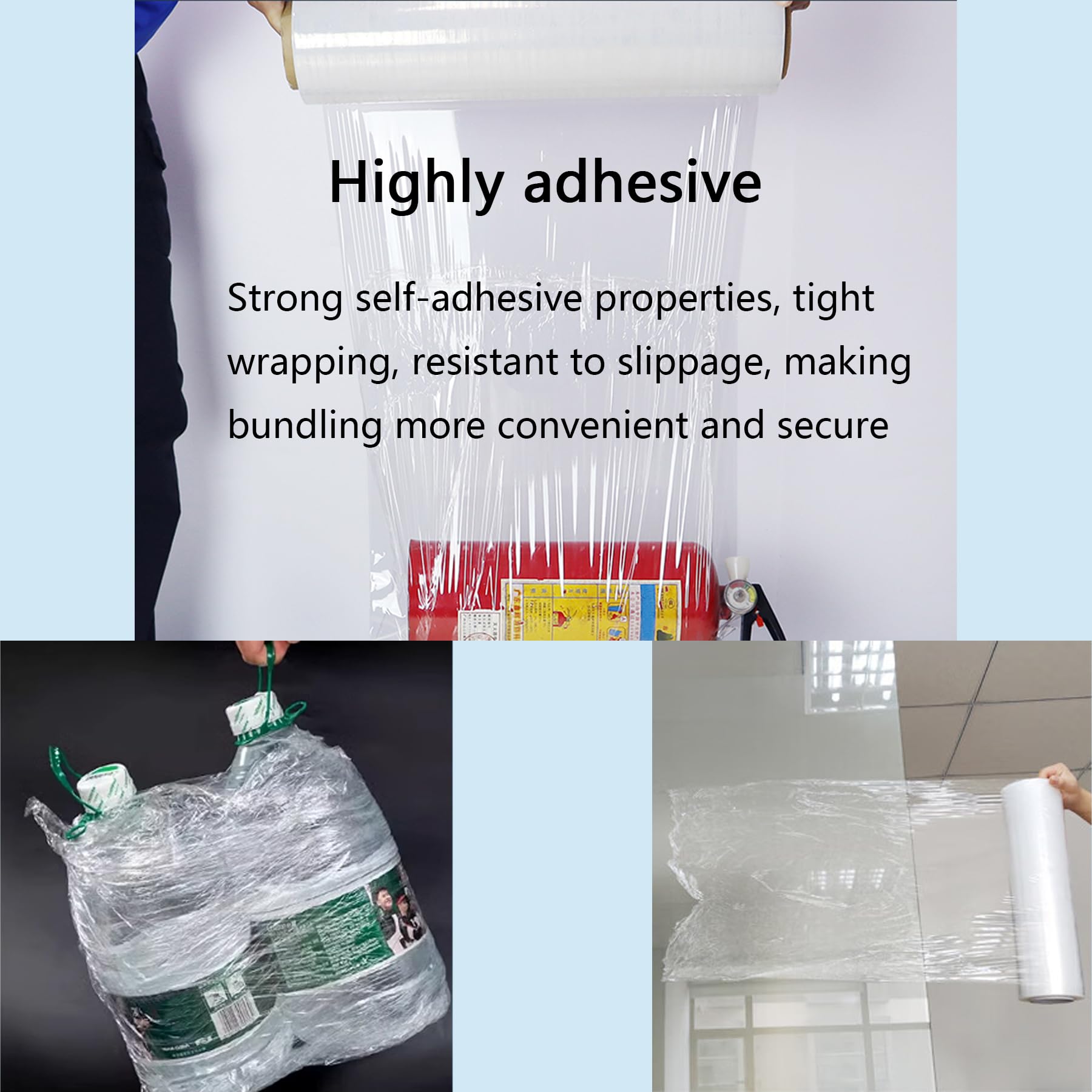Film Transparente para PaléS, Rollos Film RetráCtil, Film Industrial Para ConservacióN, Rollos Film Embalaje,Ideal para PaléS, Muebles, Mudanzas, Uso Industri(Size:100cm*710m（39.4in*2329.4ft）*2 Rolls)