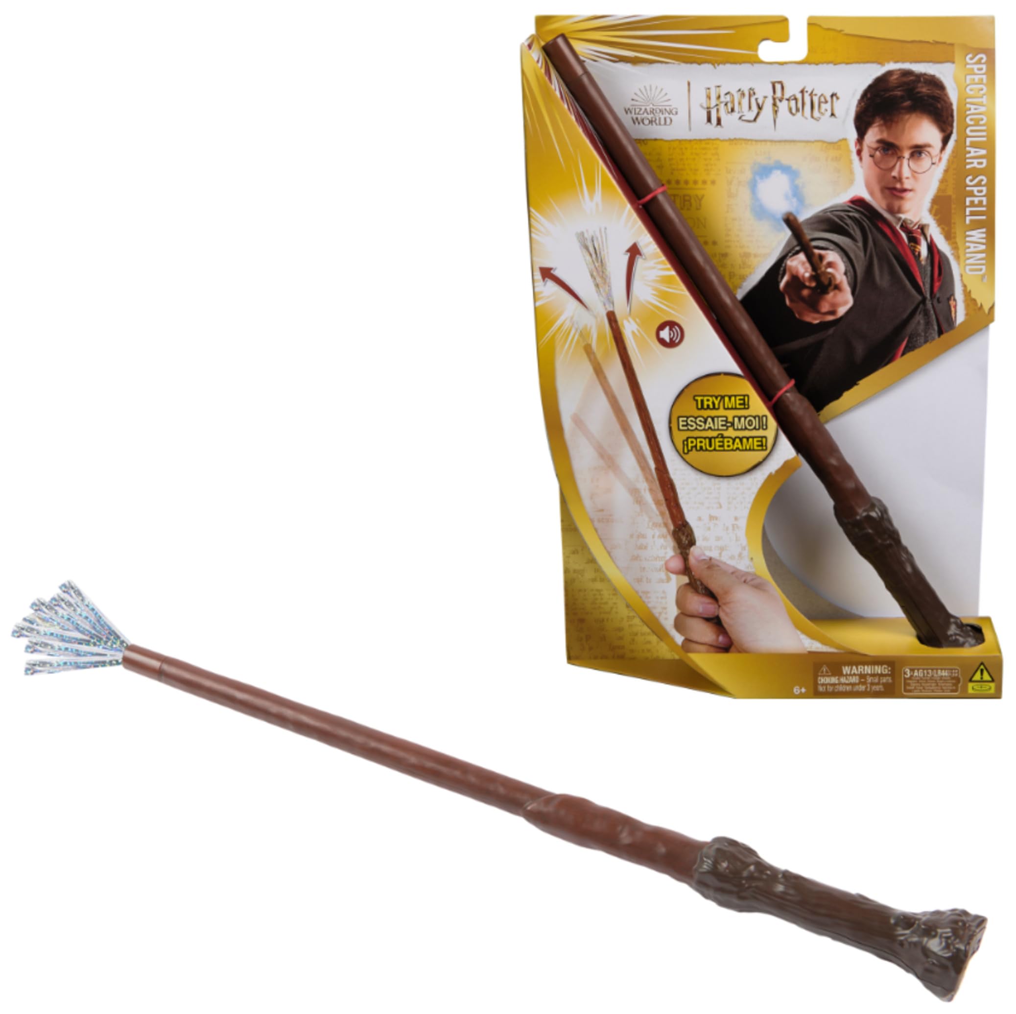 Wizarding World Harry Potter - Baguette Magique Interactive Sort Spectaculaire - Harry Potter Accessoire - Baguette Magique à Collectionner 30 cm - Jouet enfant 6 ans Et +