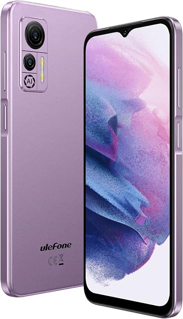 Ulefone Mobile Phones, 4GB+64GB, Note 14 Smartphone, Android 12 Phone, 4G Dual SIM Free Unlocked, Three Card Slots, 4500mAh Battery, 13MP Camera, 6.52 inch Waterdrop Screen, OTG, UK Version, Purple