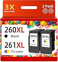 260XL 261XL Compatible Replacement for Canon 260 and 261 Ink Cartridges PG-260 CL-261 XL PG260 CL261 Work with TS6420a TS6400 TS6420 TR7020a TR7020 TR7022 TS5300 TS5320 Printer Black Color Combo Pack