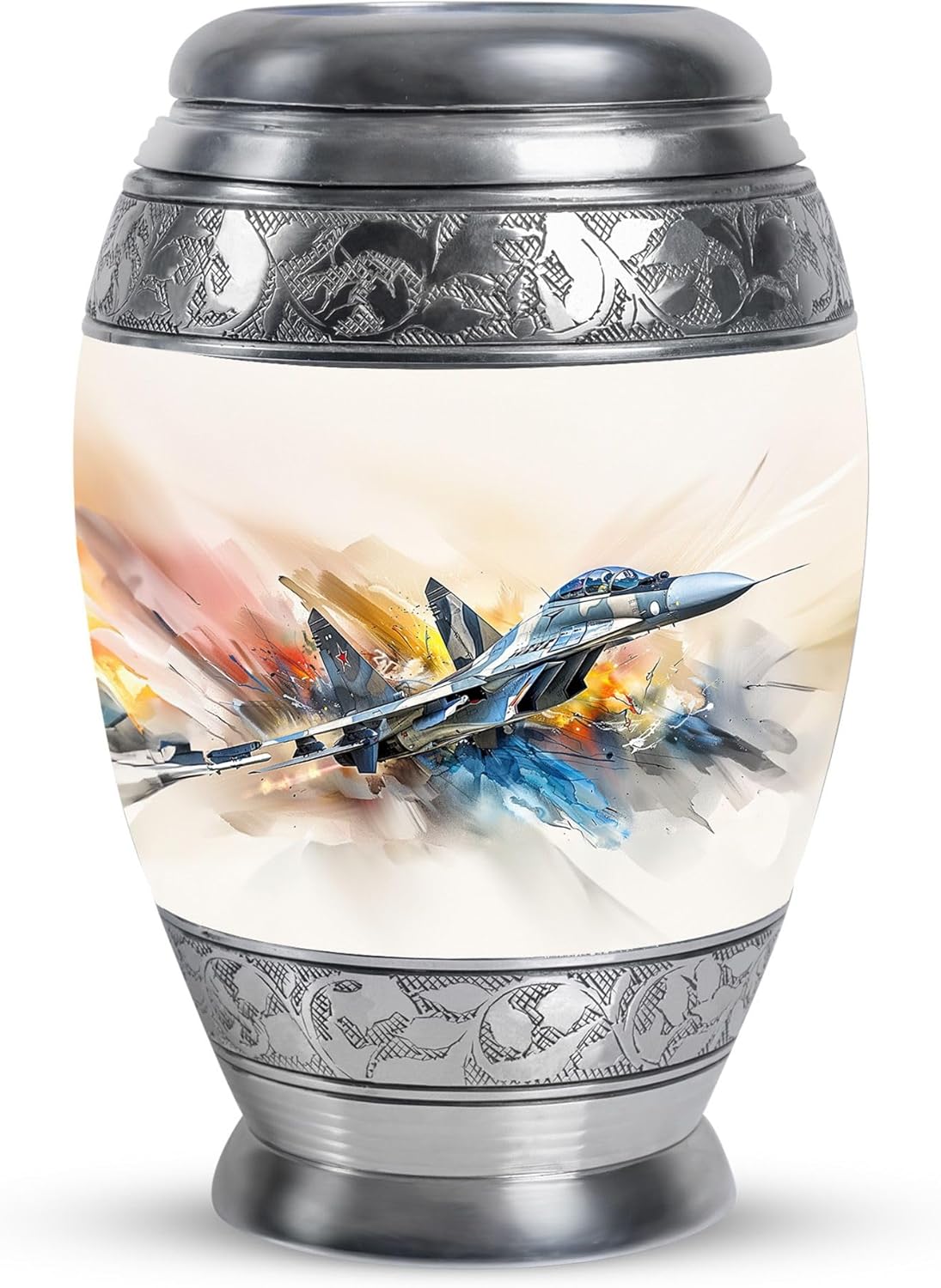 Airplane Funeral Urns for Adult Ashes Men - White Cremation Urns for Human Adult Female - Large Funeral Cremated Ashes Holder - Ash Urn for Husband and Wife Holds 200 Cubic 10 Inch