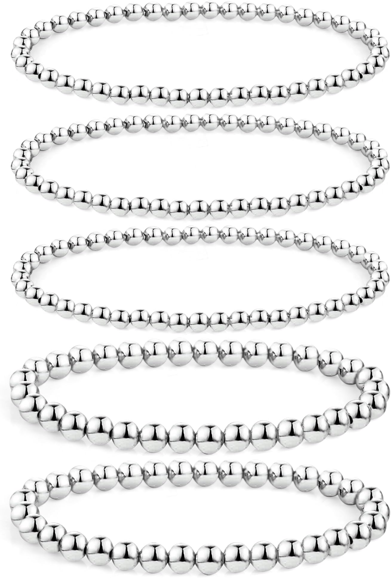 BOUTIQUELOVIN14K Gold Chai14K Gold Chain Bracelets Set for Women, Dainty Paperclip Link Bead Stackable Layered Bracelets Metal Fashion Jewelry